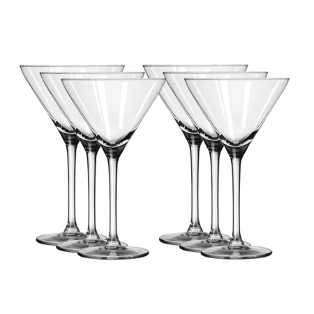 6x Cocktail/Martini glazen 260 ml in luxe doos