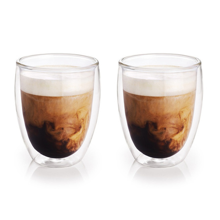 8x Koffieglazen/theeglazen dubbelwandig glas 300 ml