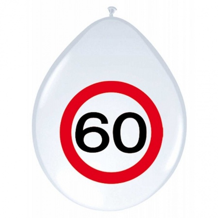 8x Balloons 60 years road sign