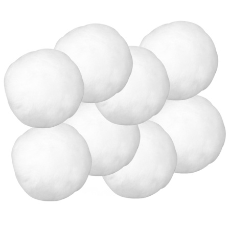 8x stuk sWitte sneeuwballen/sneeuwbollen 6 cm