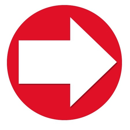 Richting aangeven pijlen stickers rood/wit 14.8 cm