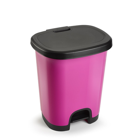Afstoten stromen Direct Kunststof afvalemmers/vuilnisemmers fuchsia roze/zwart van 27 liter met  pedaal bestellen? | Shoppartners.nl