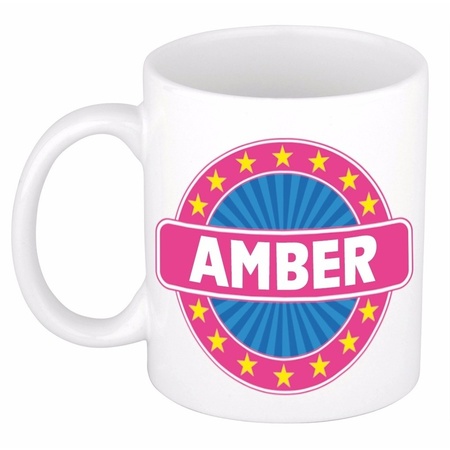 Voornaam Amber koffie/thee mok of beker