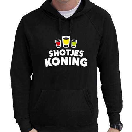 Apres ski hoodie Shotjes Koning zwart  heren - Wintersport capuchon sweater