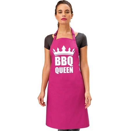 Barbecueschort BBQ Queen roze dames