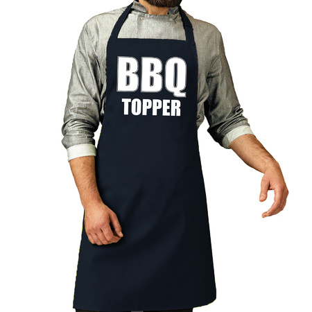 Barbecueschort BBQ Topper navy heren