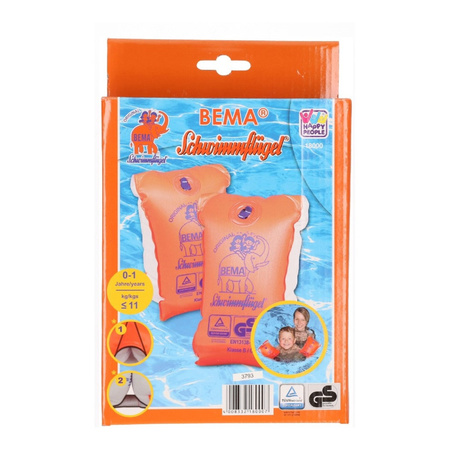 2x Oranje zwembandjes/zwemmouwtjes voor babies tot 11 kilogram