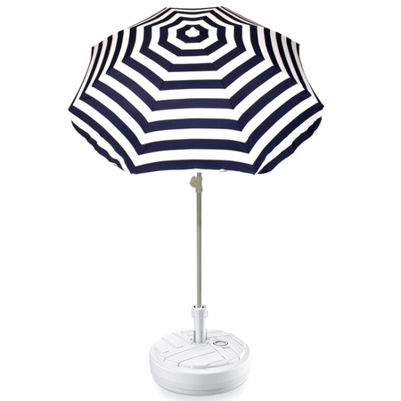 gestreepte strand/tuin basic parasol van nylon 180 cm + wit bestellen? | Shoppartners.nl