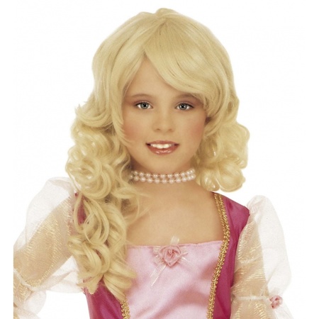 Widmann Pruik Prinses - kinderen - blond - prinsessen verkleedpruik