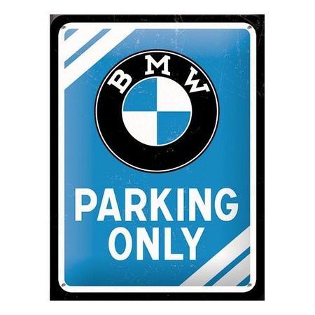 Klein metalen bord BMW parking only