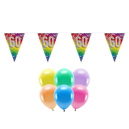 Boland party 60 years birthday decorations set - Balloons and guirlandes