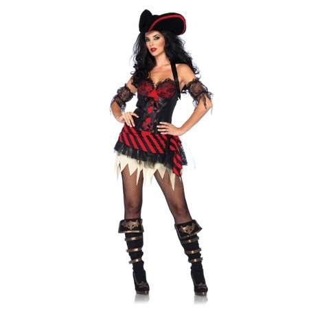 Piraten kostuum met korset voor dames