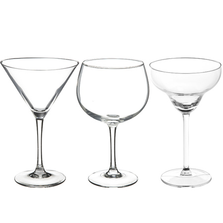 Cocktailglazen set - gin/martini/margarita glazen - 12x stuks 