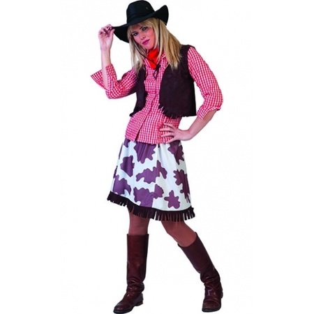 Cowgirl blouse voor dames rood/wit