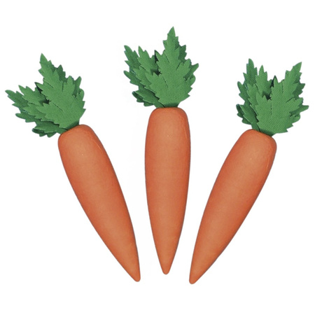 Rayher Decoratie wortelen/worteltjes - set 3x stuks - oranje - 6 cm - knutselen