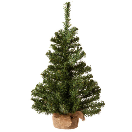 Mini kerstboom - groen - met sport thema verlichting - H60 cm