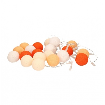 Lichtsnoer met oranje Cotton Balls 378 cm