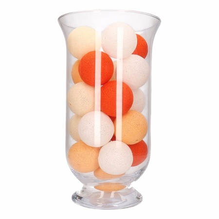 Lichtsnoer met oranje Cotton Balls 378 cm