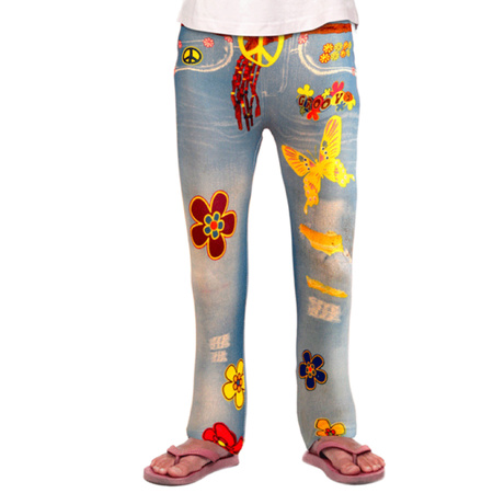 Jeans kinder legging Flower power