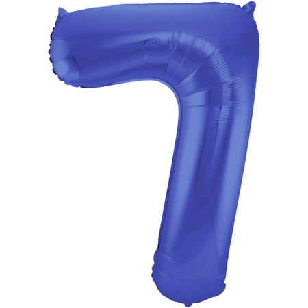 Foil balloon number 7 in blue 86 cm
