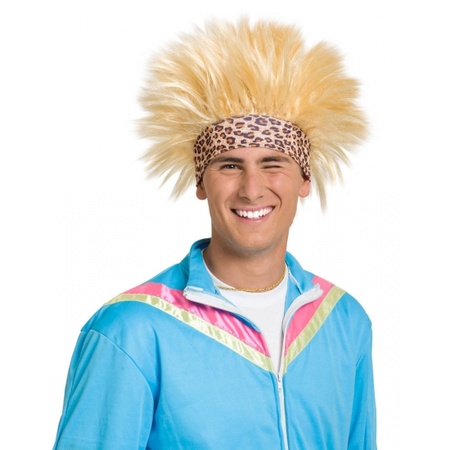 Funny blond wig with sweatband