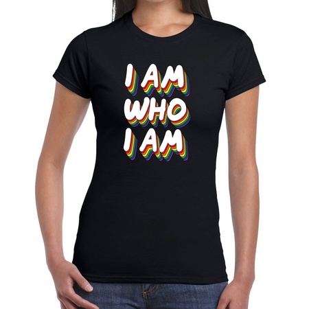 I am who i am  gay pride t-shirt black women