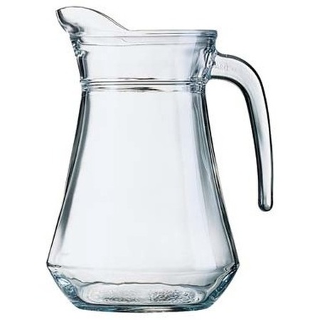 Ronde kan van glas 1,3 liter