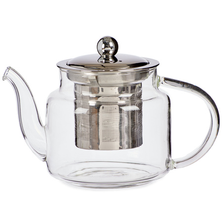 Glass teapot with filter/infuser of 500 ml with 6x pieces of tea glasses of 240 ml
