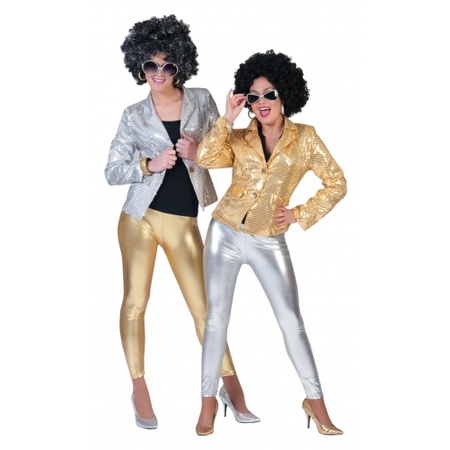 Shiny golden leggings for women - S/M