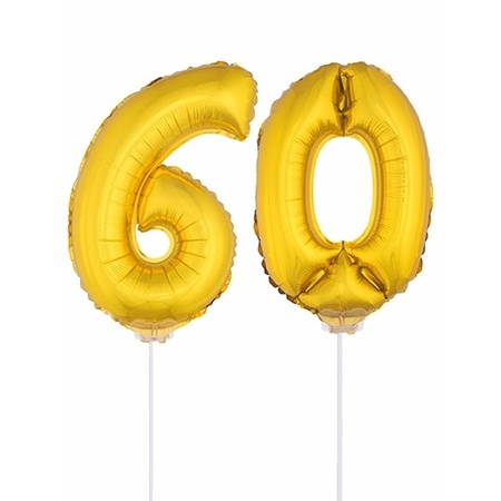 Folie ballonnen cijfer 60 goud 41 cm