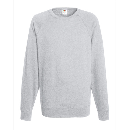 Sweater / sweatshirt trui grijs met ronde hals en raglan mouwen voor mannen