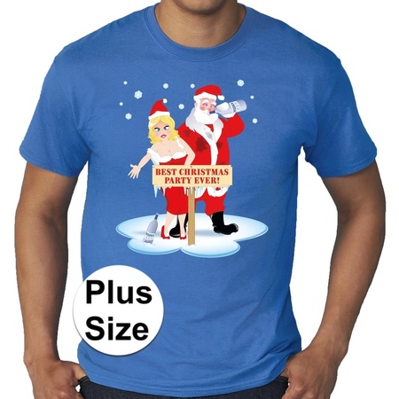 wereld bellen het kan Plus size Fout kerstborrel shirt / kerst t-shirt Best christmas party ever  blauw voor heren bestellen? | Shoppartners.nl