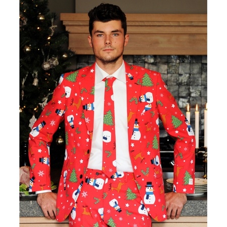 Rode business suit met kerst thema