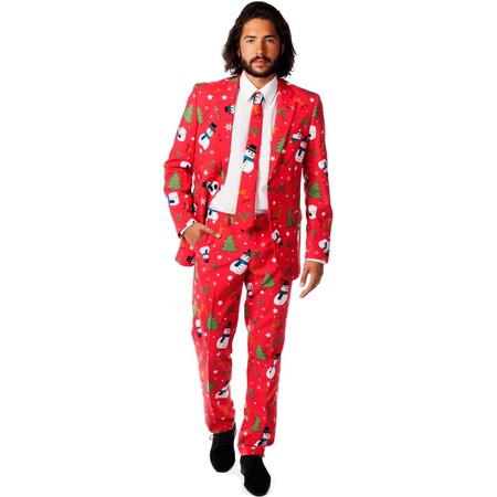 Rode business suit met kerst thema