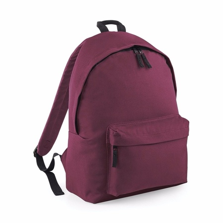 Burgundy fashion backpack with front pocket 18 liters