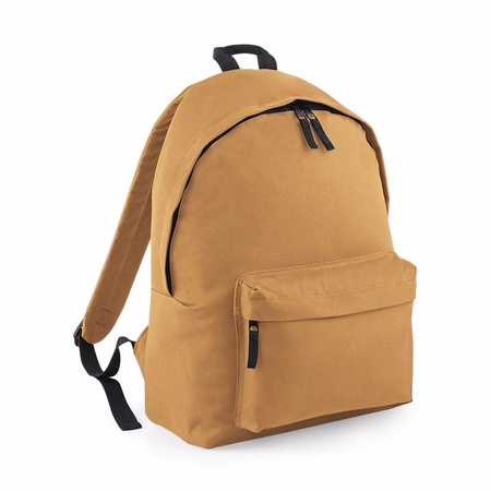Caramel fashion backpack with front pocket 18 liters