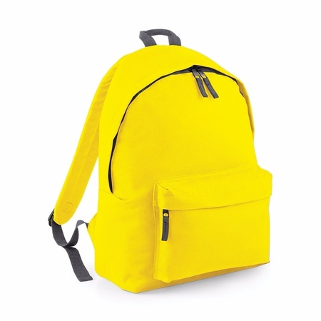 Yellow fashion backpack with front pocket 18 liters