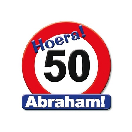Huldeschild stopbord Abraham 50 jaar versiering