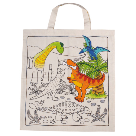 Cotton bag with dinosaur motif