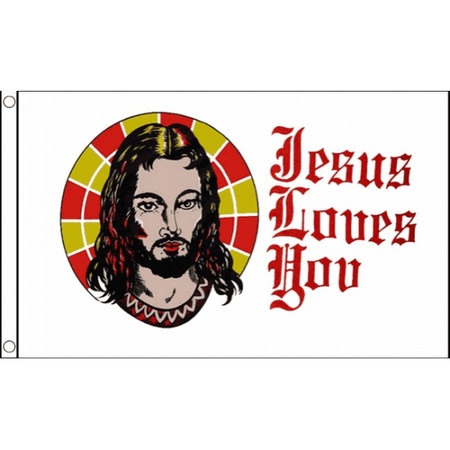 Vlag met Jezus afbeelding