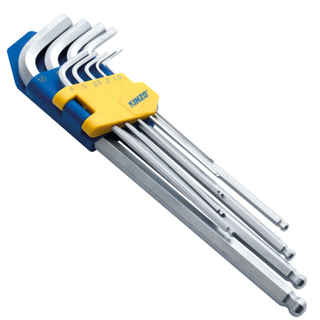 Kinzo Allen wrench set - 9-pieces - tools - metal - silver