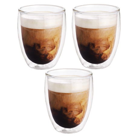 Koffiekopjes/theeglazen - 5x stuks - 300 ml - Barista - Dubbelwandige glazen