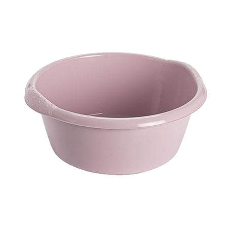 Plastic wash tub round 15 liter soft pink