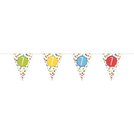 Leeftijd verjaardag  7 jaar geworden feestpakket vlaggetjes/ballonnen