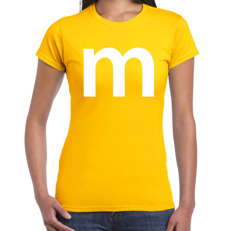 Goed doen Katholiek paneel Letter M verkleed/ carnaval t-shirt geel voor dames bestellen? |  Shoppartners.nl