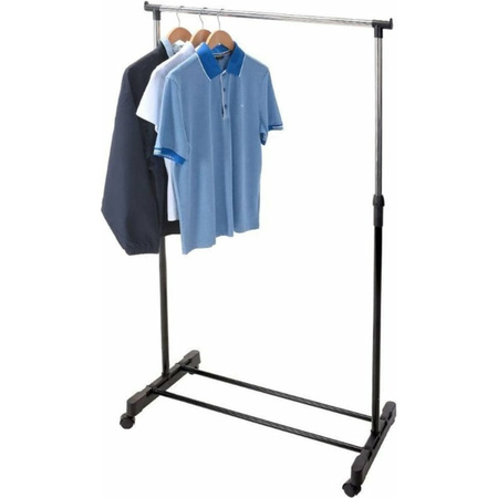 Mobile clothes rack adjustable - on wheels - black - 160 cm
