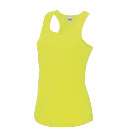 Sportkleding sneldrogend neon geel dames hemd
