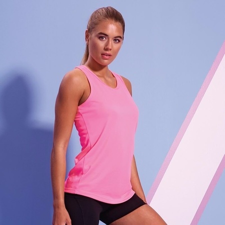 Sportkleding sneldrogend neon roze dames hemd