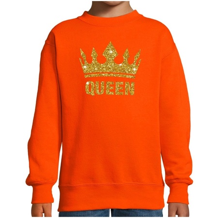 zoon gemiddelde Avonturier Oranje Koningsdag gouden glitter Queen trui kinderen bestellen? |  Shoppartners.nl