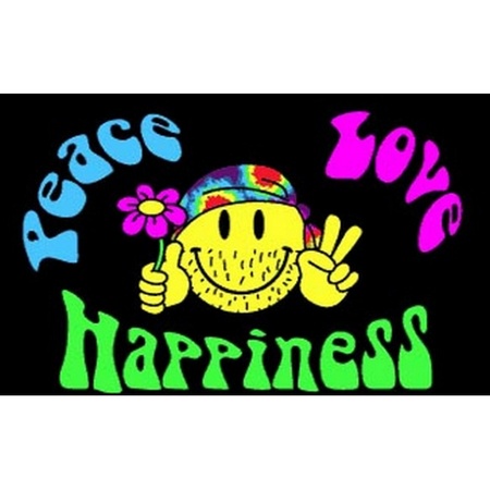 Peace, Love and Happiness vlaggen